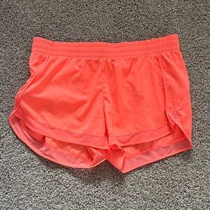 Athleta Neon Orange Mesh Racer Run Mid Rise 4" Short Size XL
